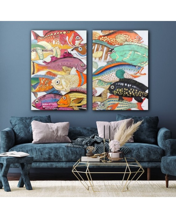 Dviejų dalių paveikslas "Fishes"